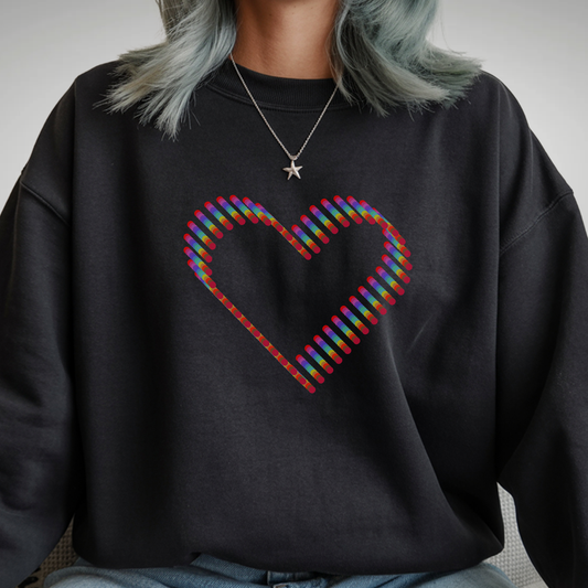 Rainbow Heart Sweatshirt: Autumn Pride Crewneck