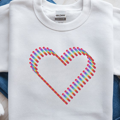 Rainbow Heart Sweatshirt: Autumn Pride Crewneck
