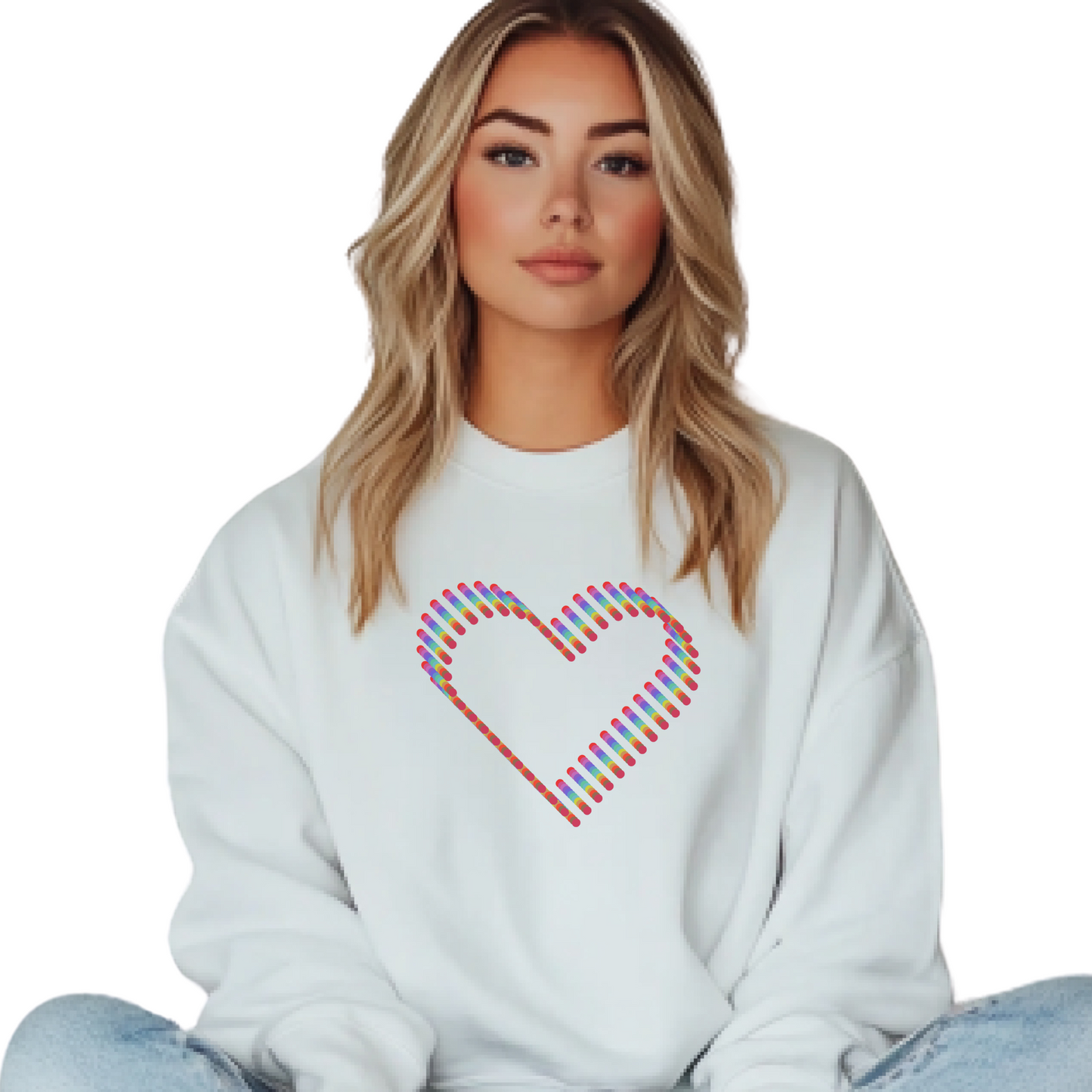 3D Colorful Heart Sweatshirt – Comfort and Artistry