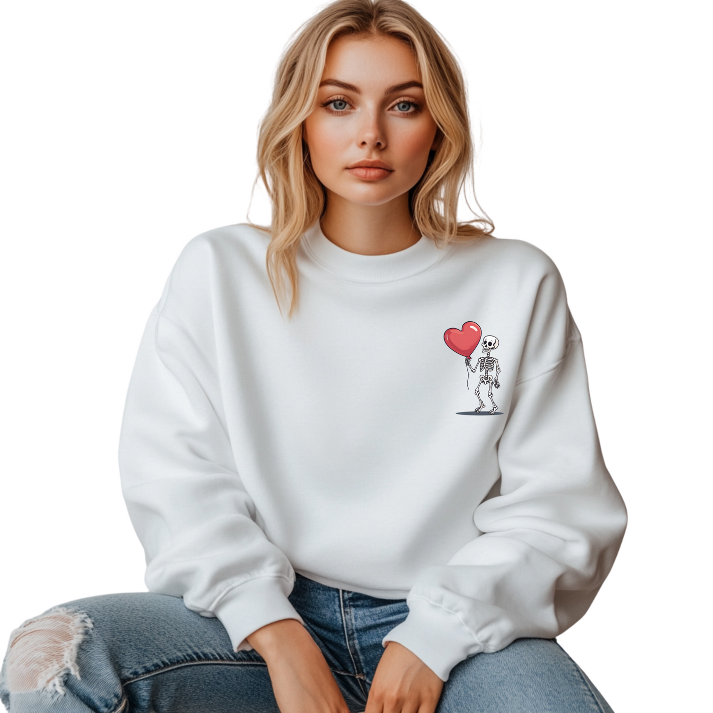 Skeleton Heart Balloon Sweatshirt – Cozy And Warm