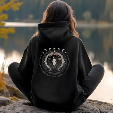 Aquarius Zodiac Hoodie Back Design - Cozy and Warm Cotton