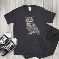 Floral Owl T-Shirt – Intricate Wisdom & Nature Design