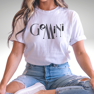 Gemini Wordmark T-Shirt – Bold Zodiac Design