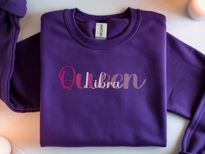 Queen Libra Sweatshirt: Zodiac Astrology Crewneck