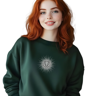 Ornate Sun Lion Sweatshirt - Leo  Zodiac - Classic Fit