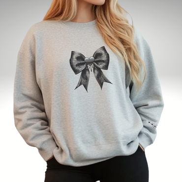 Black Ribbon Bow Sweatshirt – Melting Heart Cozy Chic Crewneck