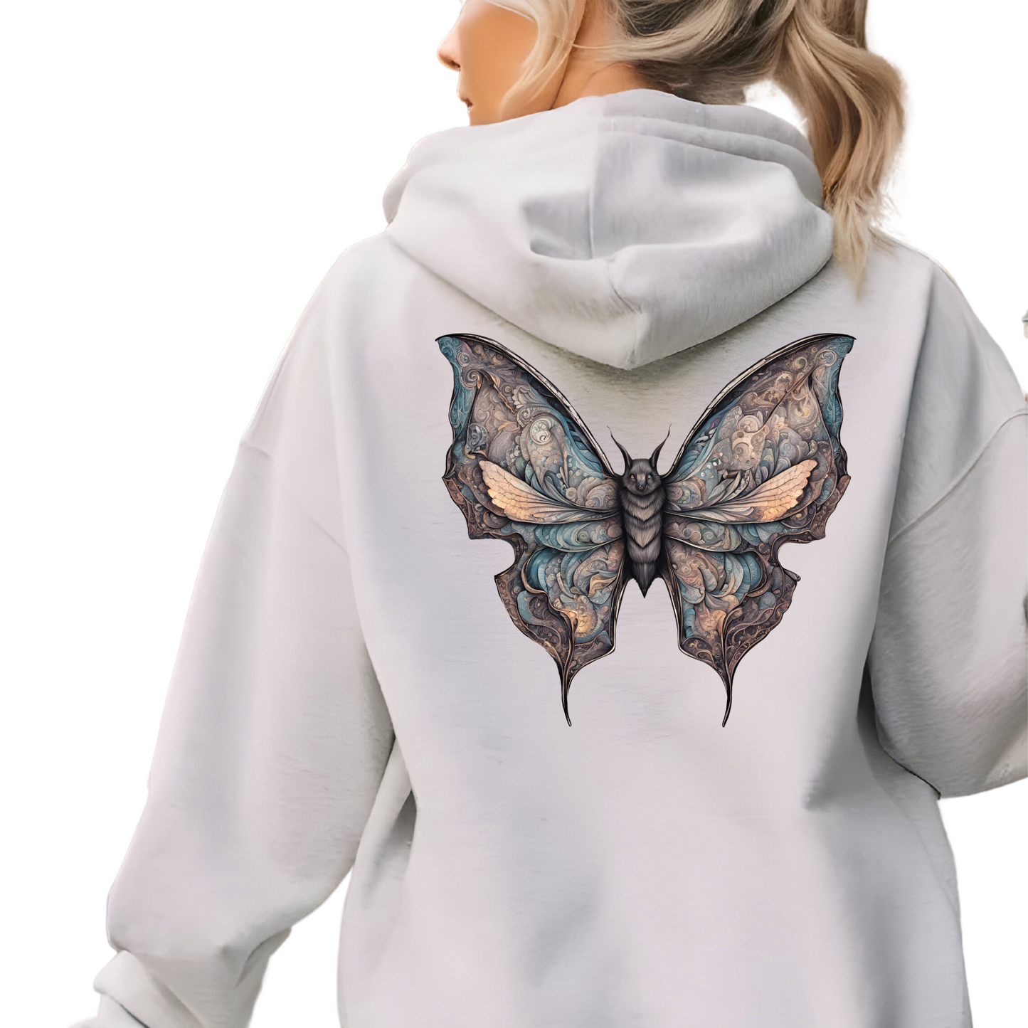 Bat With Butterfly Wings - Fuzzy Adorable Night Hoodie - Chilly Evenings