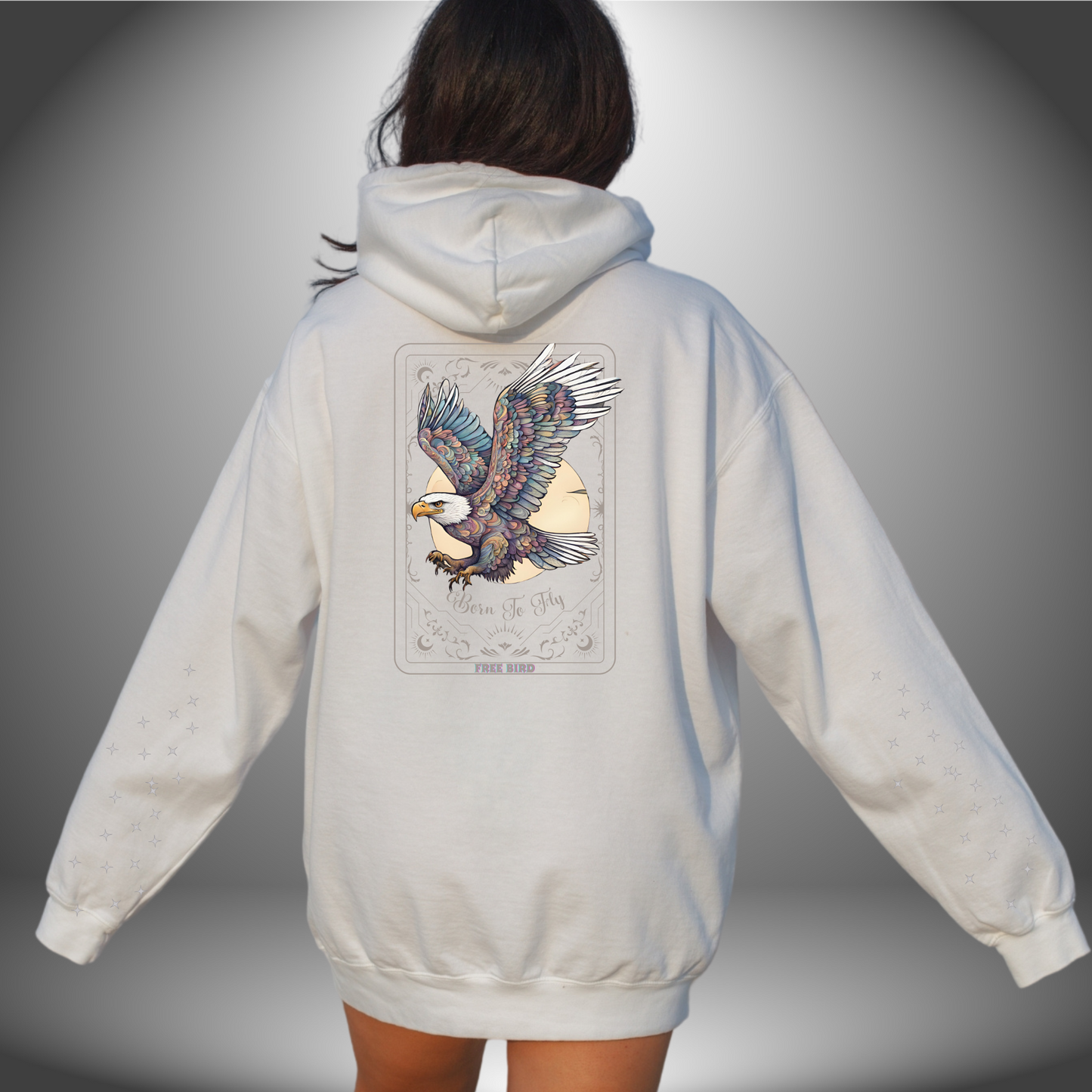 Born To Fly Hoodie - Back And Sleeve Design - Soft And Warm