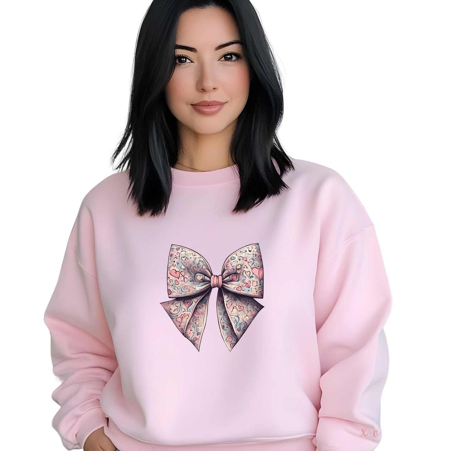 Heart Ribbon Bow X.O.X.O Valentine’s Sweatshirt - Charming and Unique