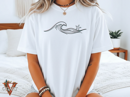 Wave Starfish T-Shirt: Comfort Colors Coastal Tee